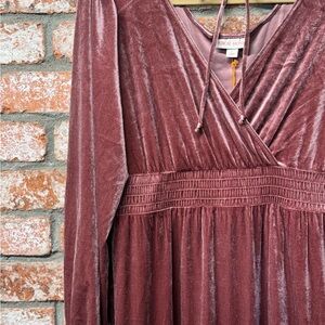 Knox Rose Velvet Wrap Dress in Dusty Rose